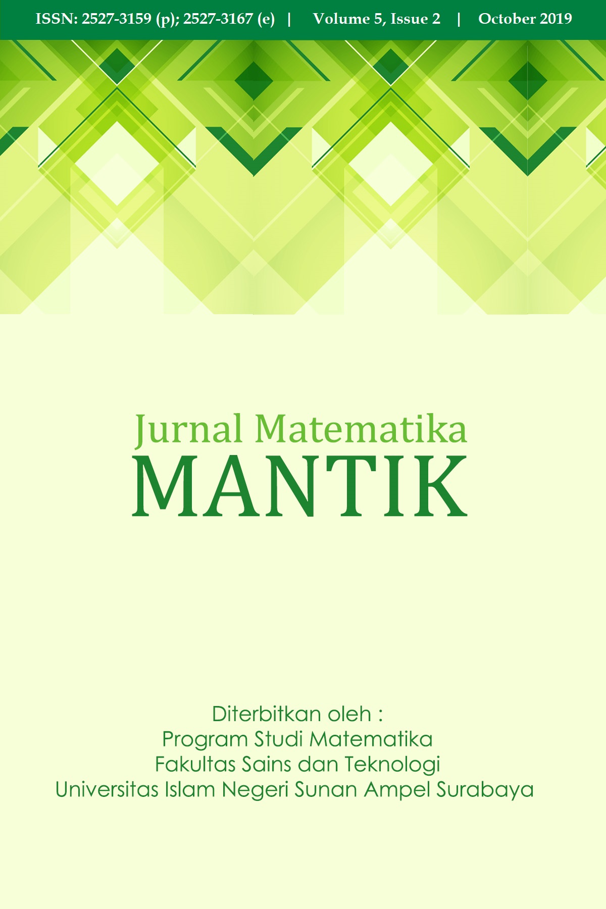 					View Vol. 5 No. 2 (2019): Mathematics and Applied Mathematics
				
